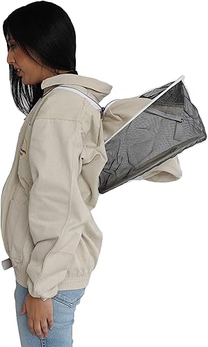 Miniatura 5 de Chaqueta con capucha de velo redonda, chaquetas profesionales de apicultor prémium, Canvas, Extragrande