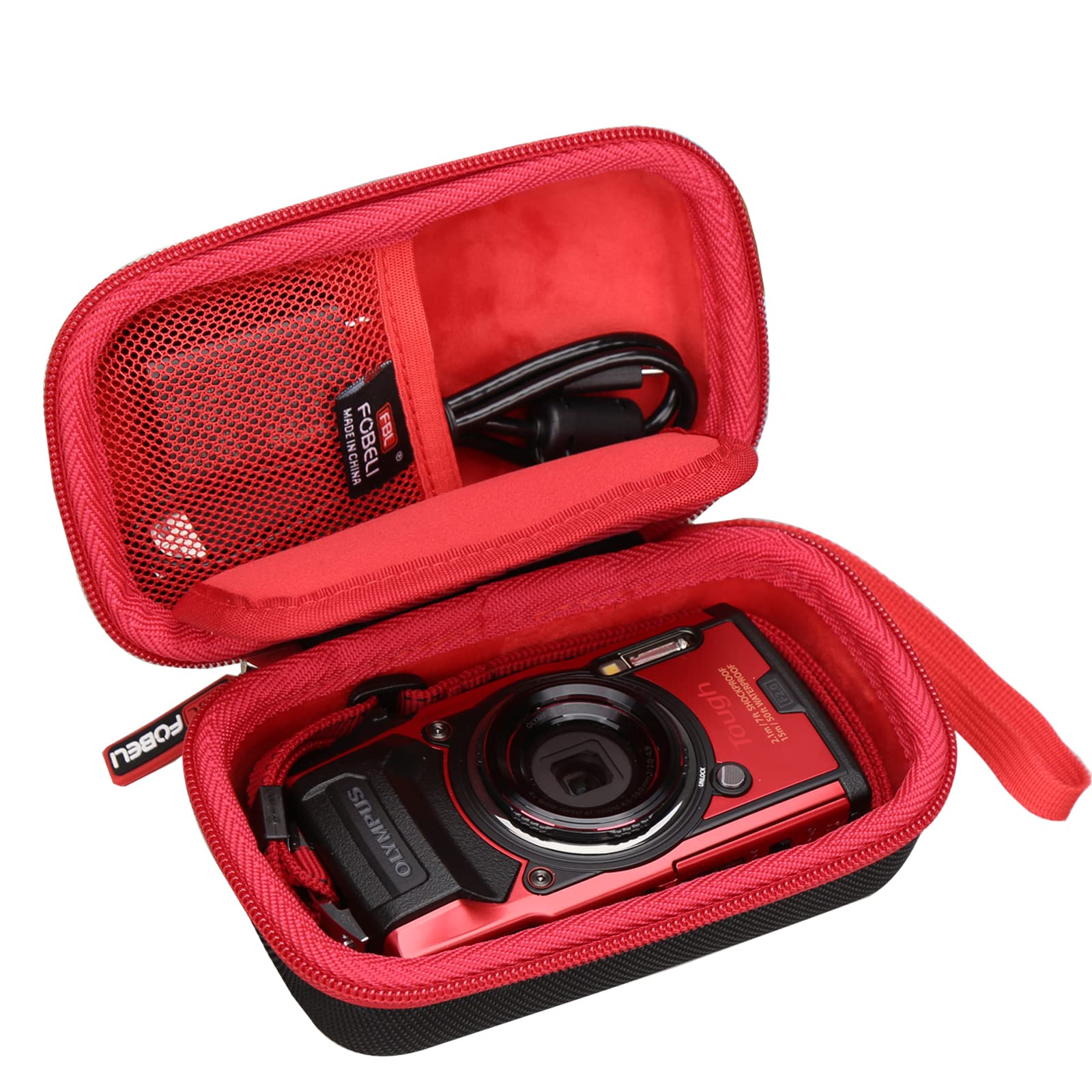 FBLFOBELI EVA Hard Carrying Case Compatible with OM SYSTEM Tough TG-7 / OLYMPUS Tough TG-6 / TG-5 / TG-4 Underwater Digital Camera (Case Only)