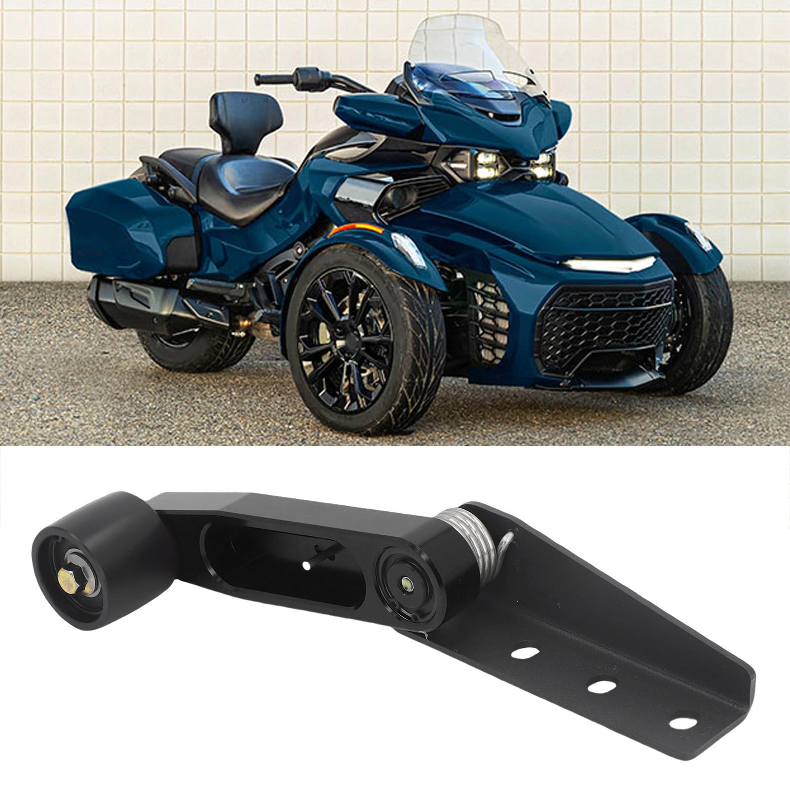 Keenso Napinacz Paska Rolka Stabilizatora Rolki Napinacza Paska ze Stopu Aluminium Zestaw Rolek Napinacza 2014 do 2024 dla Spyder F3 RT część Zamienna do Motocykla (BLACK)