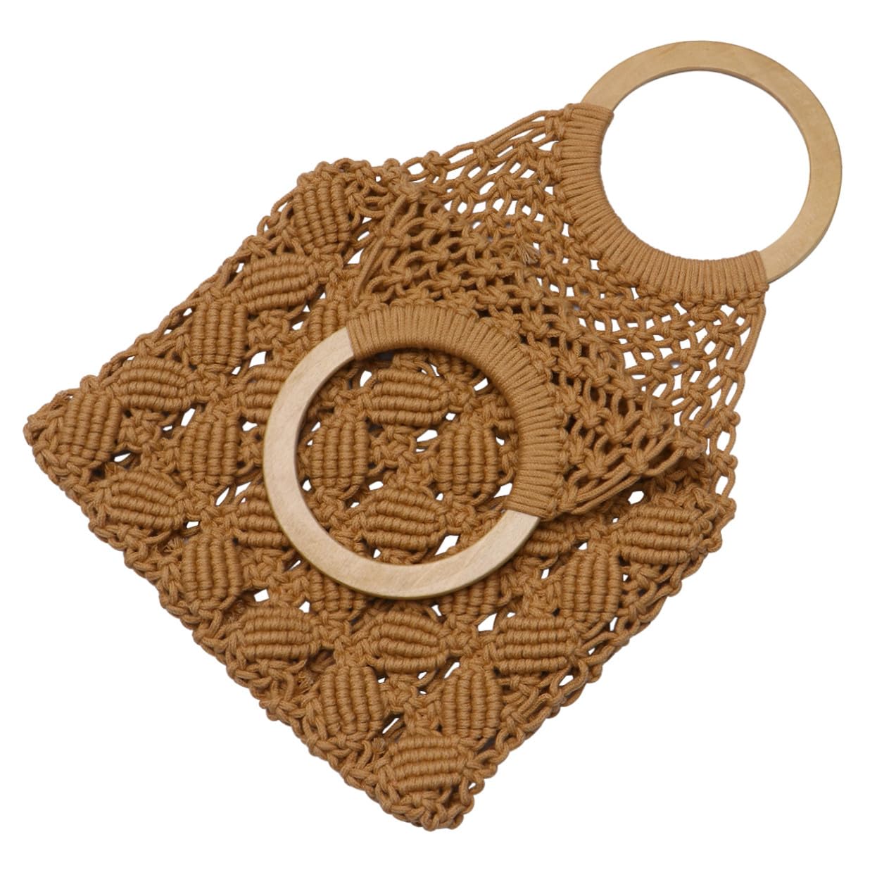 SOLUSTRE Borsa in Corda di Cotone Intrecciata a Mano Stile Creativo e Atmosfera Estiva, Borsa da Spiaggia Casual per Ragazze e Donne Giovani