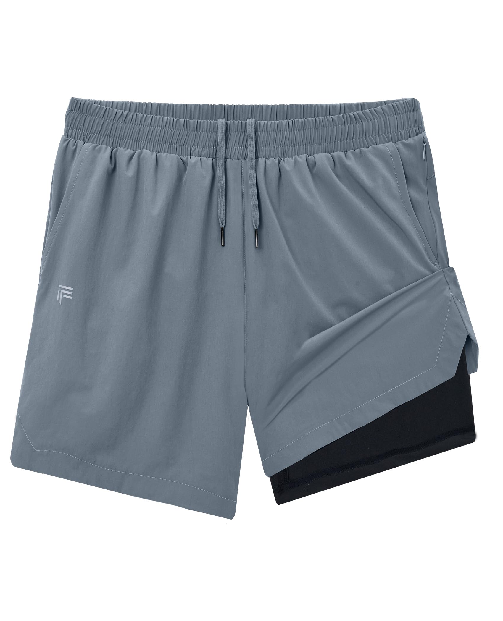 Running Shorts for Men 7 inch Inseam 2 in 1 Quick Dry Athletic Gym Workout Tennis Shorts with