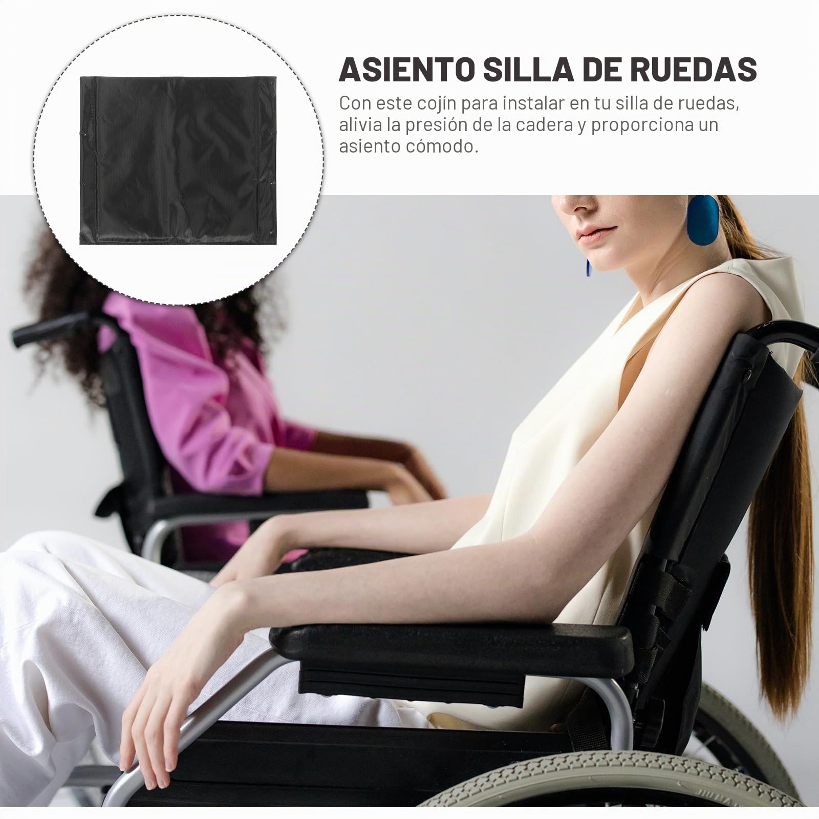 Healeved Cojín para Silla De Ruedas Transpirable De Espuma con Cubierta De Oxford Resistente 18X16 Pulgadas Almohadilla De Asiento Cómoda para Uso Diario Y Movilidad