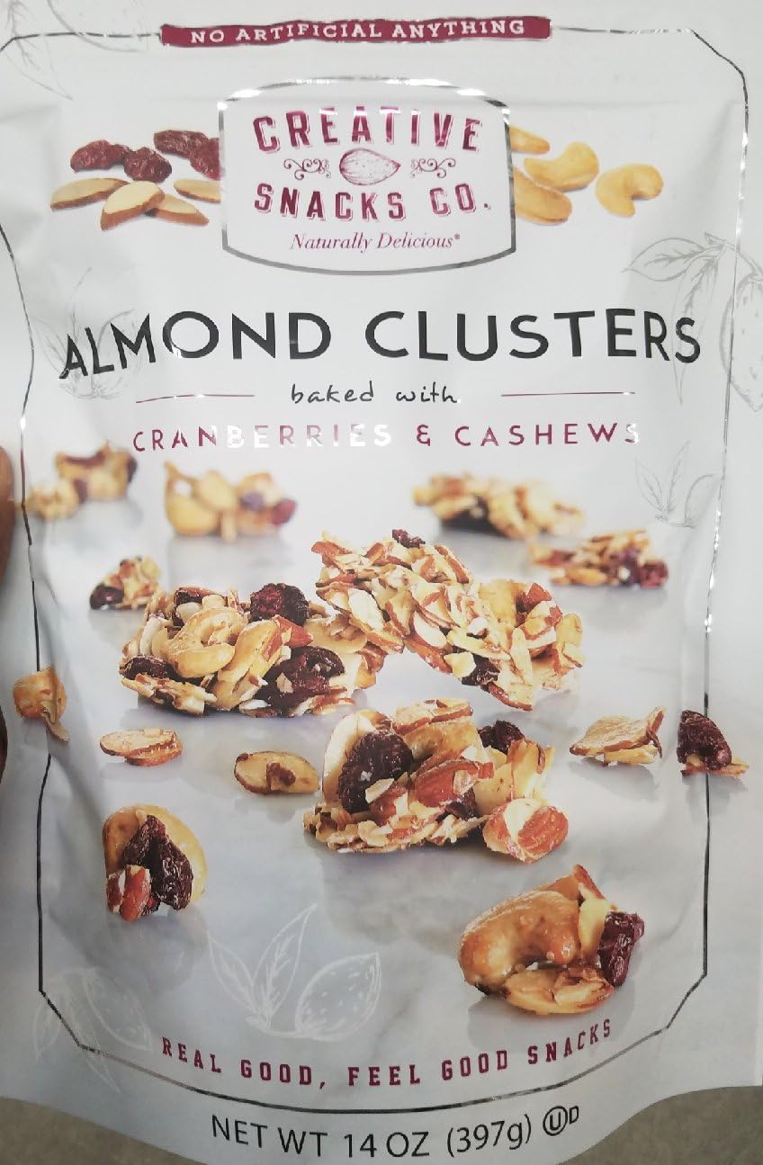 Creative Snacks Almond Clusters Baked with Cranberries and Cashews