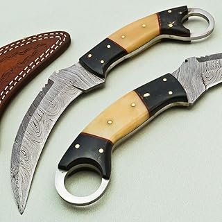 Damascus KE-0513-HK Custom Handmade Knife11 Steel Hunting Karambit Knife With Sheath Outdoors Tools Hand Forged Hunting Knife/Cutting Tool/Camping/Bushcraft Knife