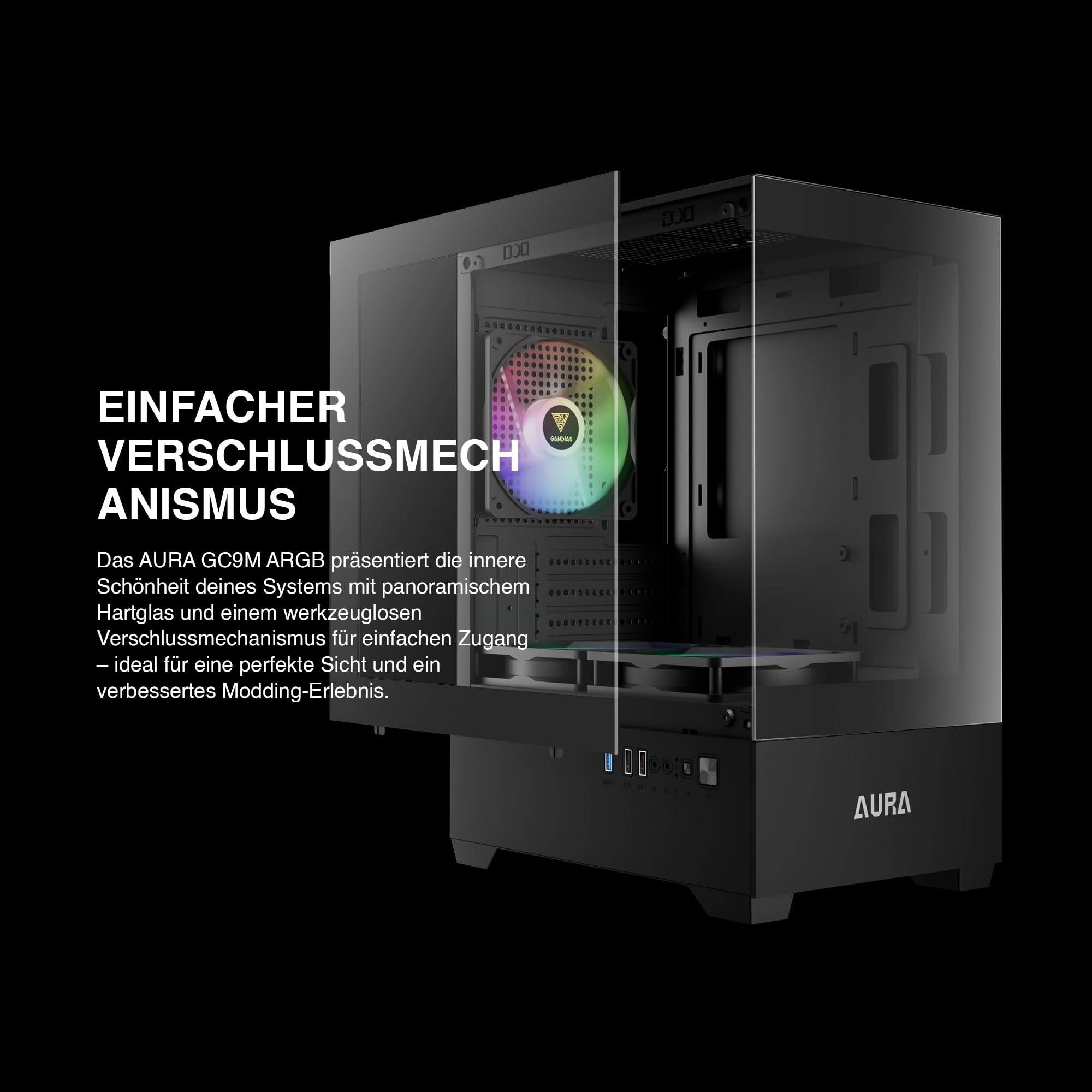 Amazon | GAMDIAS Micro-ATX Towerコンピューターケース 強化ガラス 