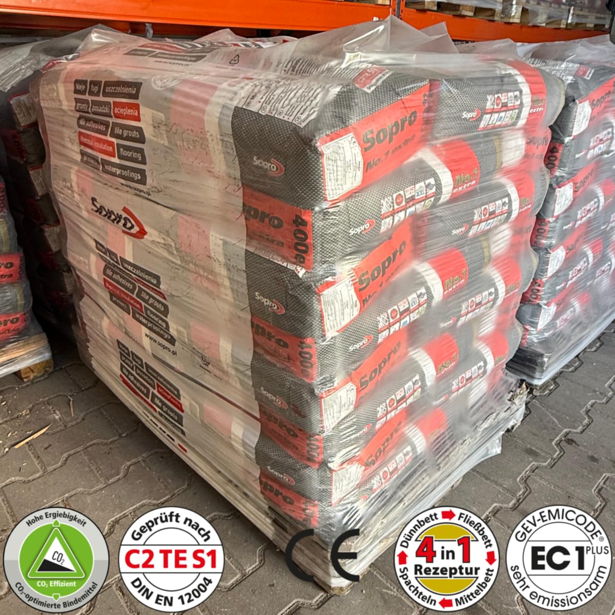 22,5kg SOPRO No.1 S1 Multifunktions- Flexkleber, Fliesen- und Natursteinkleber (1,20EUR/kg)