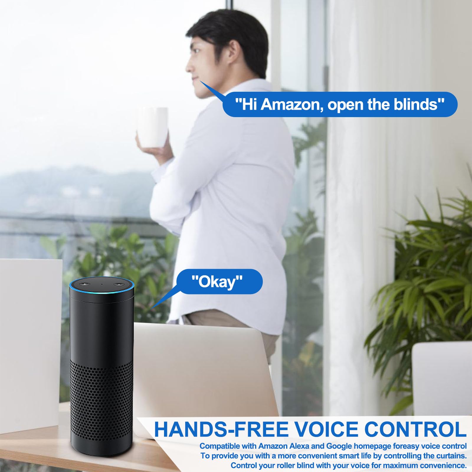 4 interruttori Wi-Fi per tapparelle, interruttore intelligente per tapparelle, interruttore per tapparelle 2.5D, compatibile con Alexa/Yandex/Google Home, timer e controllo vocale, scala neutra
