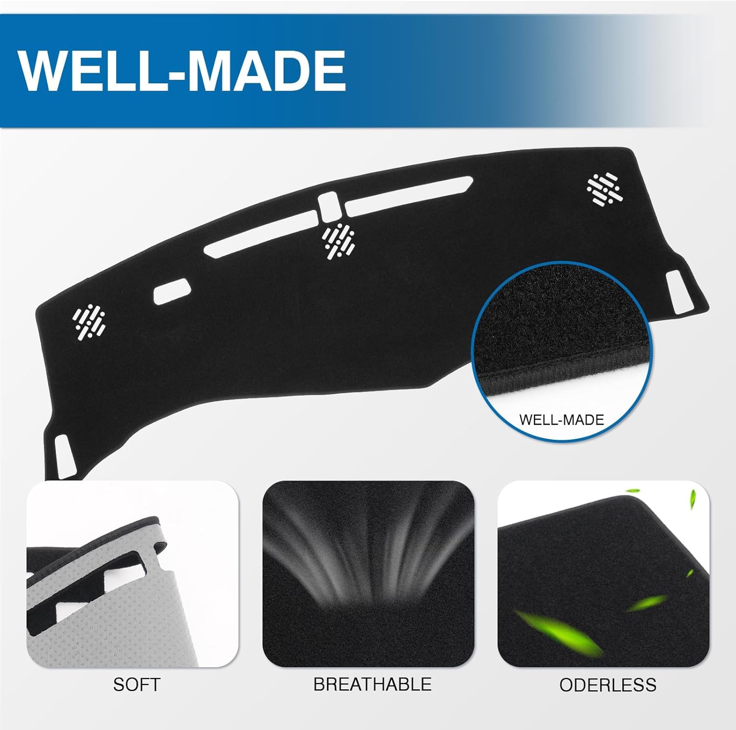 KUST Black Dash Cover for Chevrolet/Chevy Equinox 2025 2026 (Not fits for Equinox EV) Polyester Dashboard Cover Non-Slip Interior Accessories for Equinox Custom Fit Dash Mat No Glare