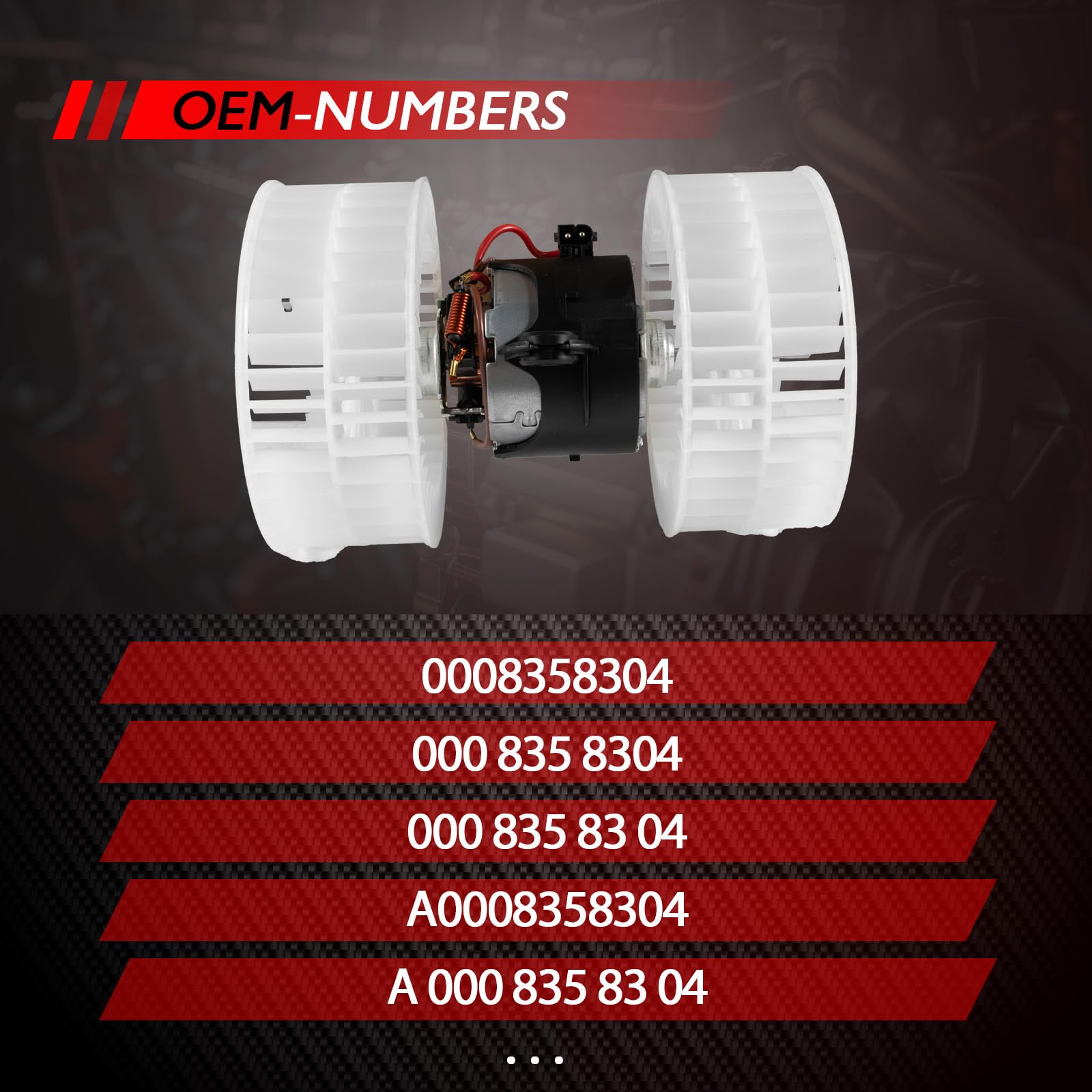 Motor de ventilador de calefacción de repuesto para Viano Vito Minibus Vito Mixto W639 accesorio de coche # A0008358304 0008358304 069412307010