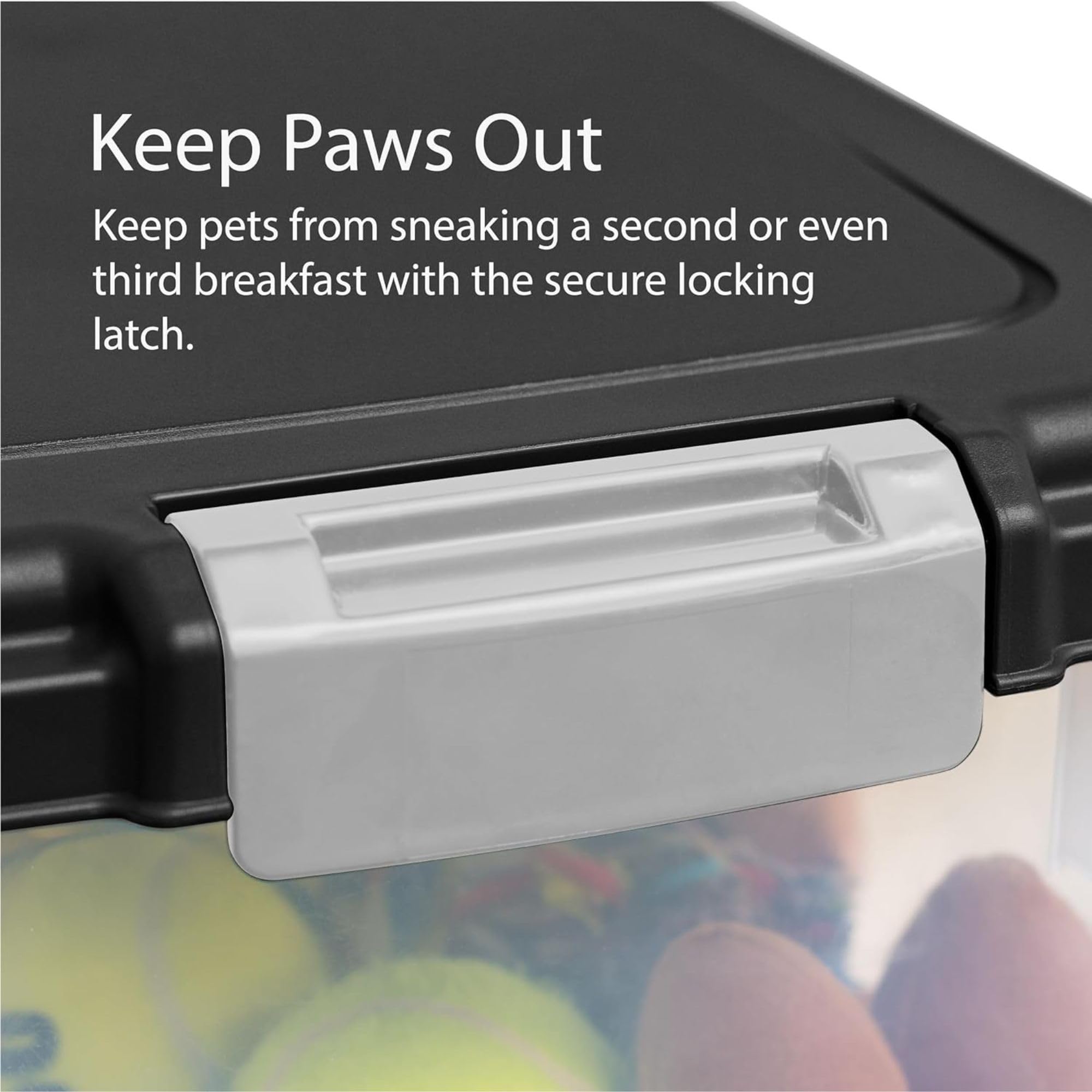 Iris Ohyama Hundefutter Aufbewahrung mit Rollen, 30L/11kg, Schwarz, Luftdichte Futterbox, Trockenfutter, Futterbehälter, Für Hunde, Katzen, Tierfutterbehälter, BPA-frei, Futtertonne, MP-8