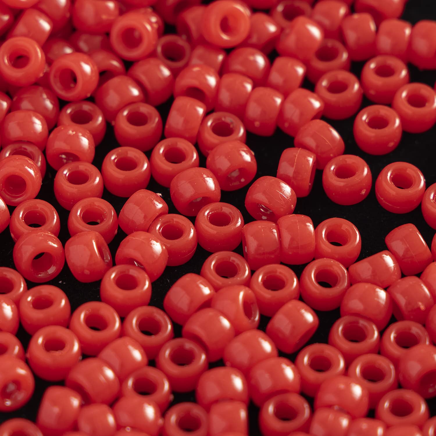 1000 Pcs Acrylic Red Pony Beads 6x9mm Bulk for Arts Bracelet Necklace Jewelry Making Earring Hair braiding - Image 3