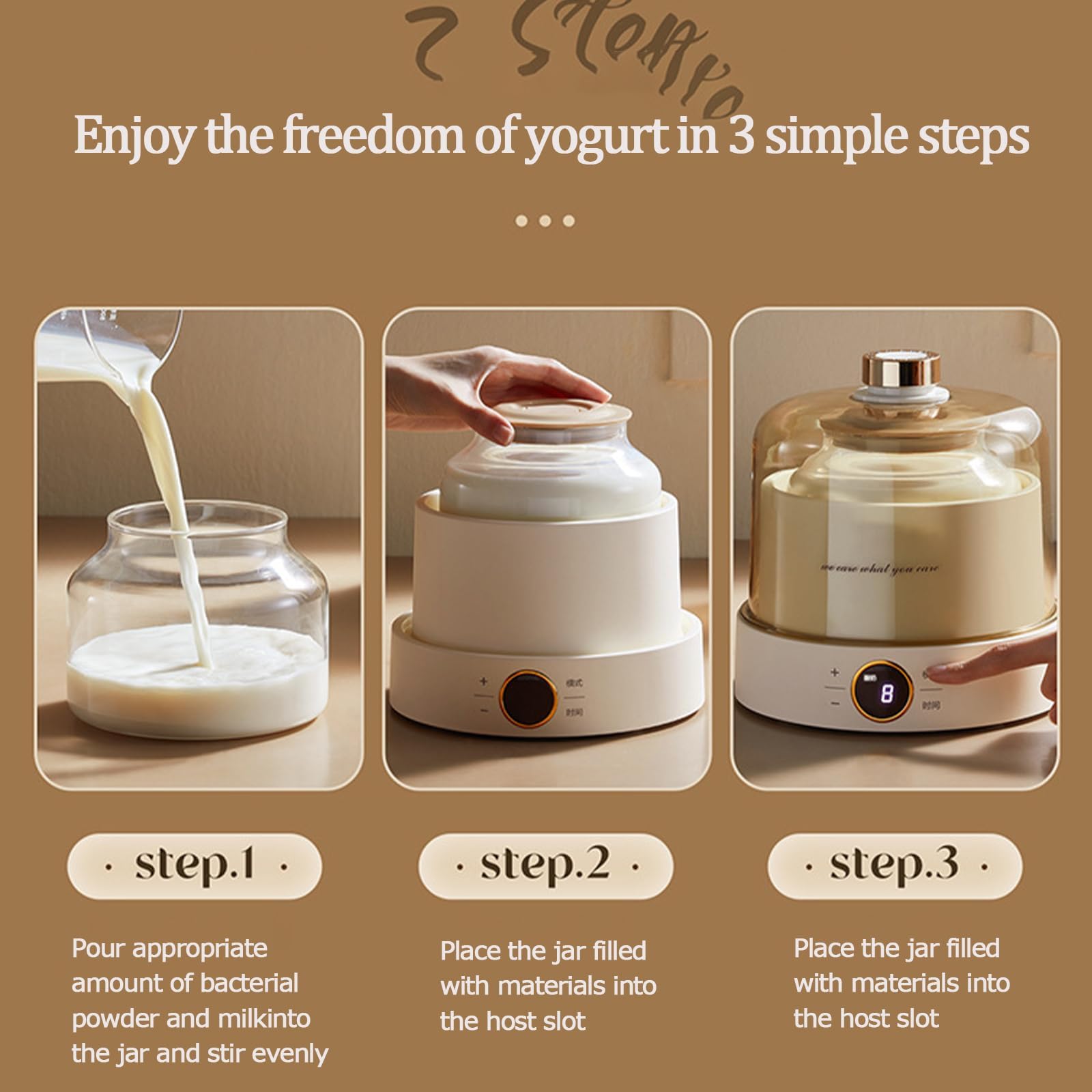 Yogurtera Totalmente automática, máquina para Hacer Yogur de 1 litro con Olla Interior de Vidrio, máquina para Hacer Yogur, Control de Temperatura Constante y Temporizador, máquina para Hacer
