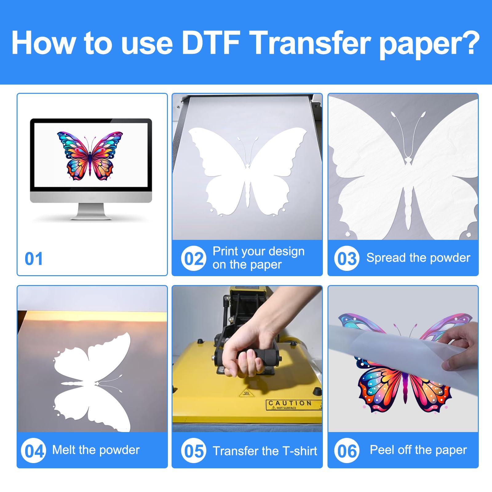 Mini A2 A3 A4 PET-Folie DTF-Drucker 40 cm 60 cm Digitaler DTF für T-Shirts mit zwei Epson I3200