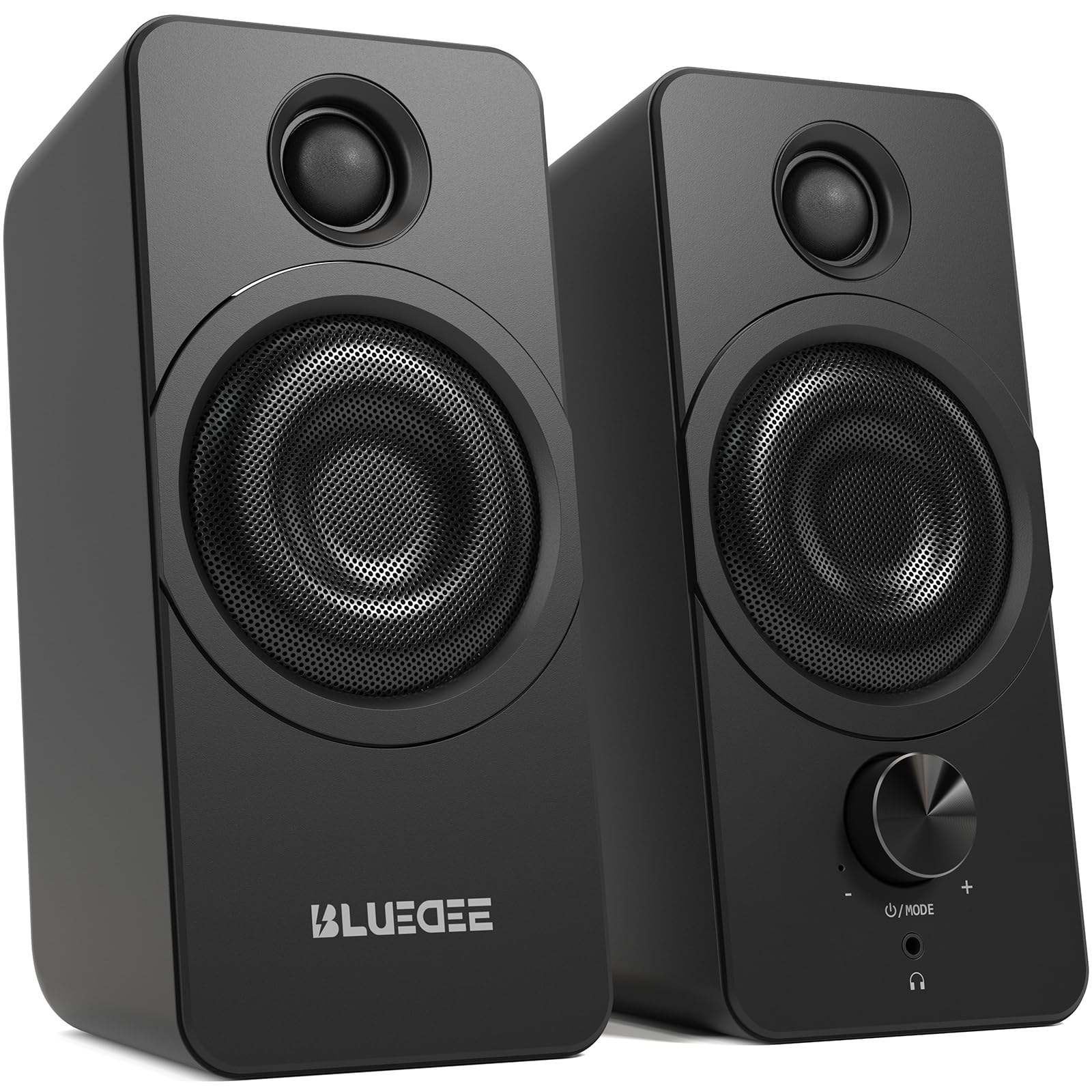 PC Speakers for Desktop, Computer Speakers with Dedicated Tweeters | Crisp Highs, USB-A/C, AUX & Bluetooth 6.0 for Laptop & Monitor, Clean 384kHz/32-Bit USB Audio, Headphone Jack & Knob Control