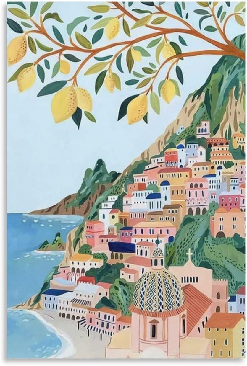 Generic Amalfi Coast Travel Poster Italian Coast Riviera