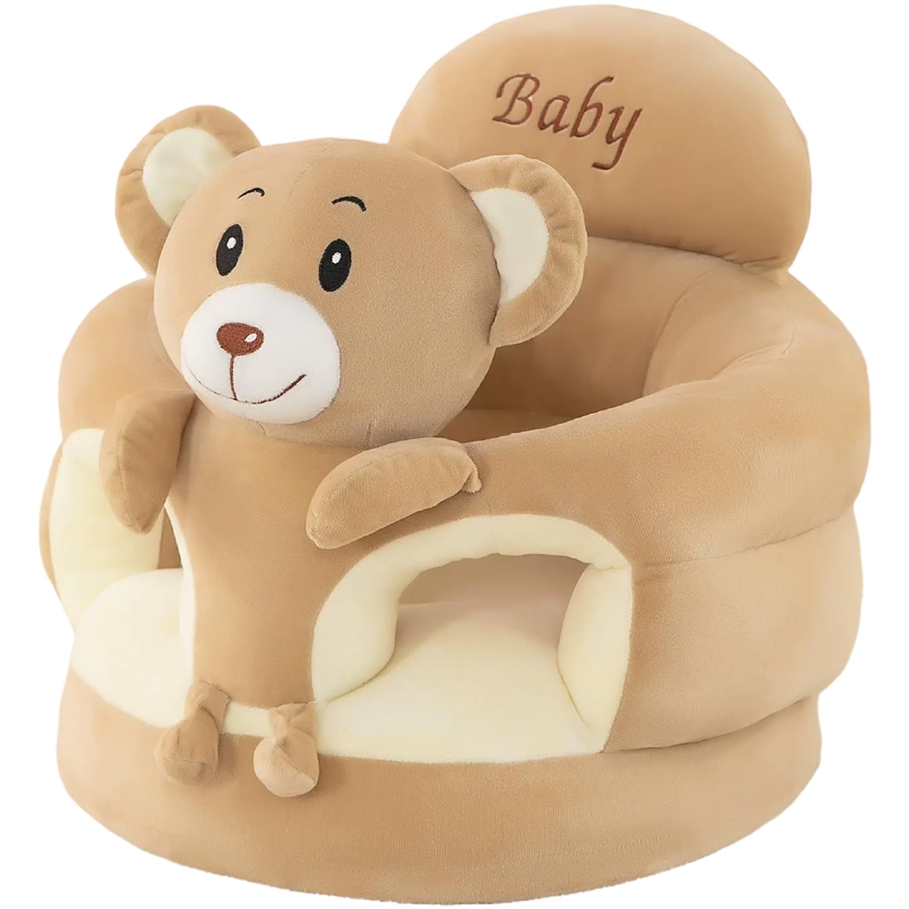 Silla para sentarse infantil con oso de dibujos animados, suministros portátiles ligeros para bebé para guardería de coche en casa