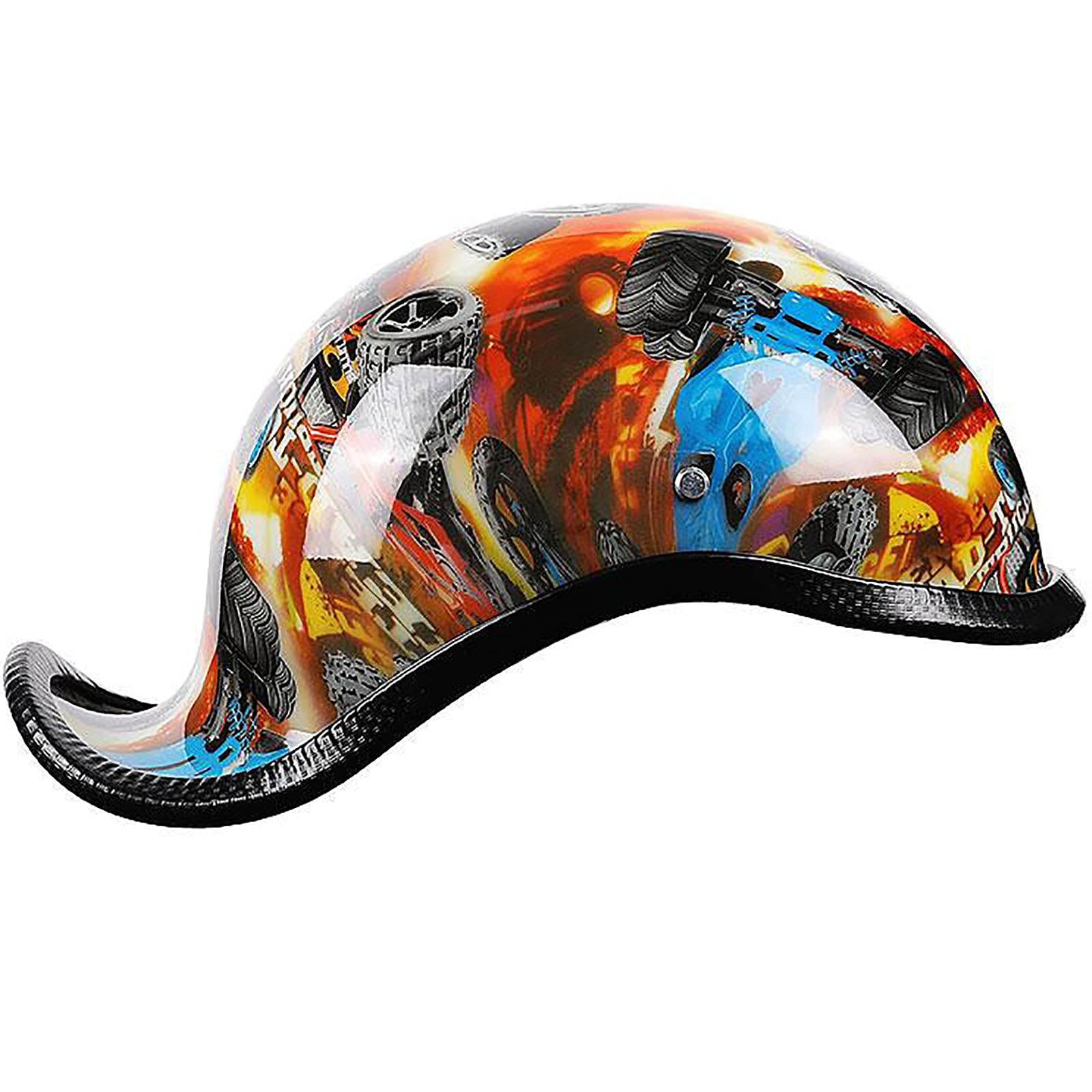 Kask motocyklowy półkask retro, certyfikat ECE dla dorosłych Vintage Braincap Kask motocyklowy Miski Kask motocyklowy Jet All Season Unisex Otwarty kask 10,L 58-59CM