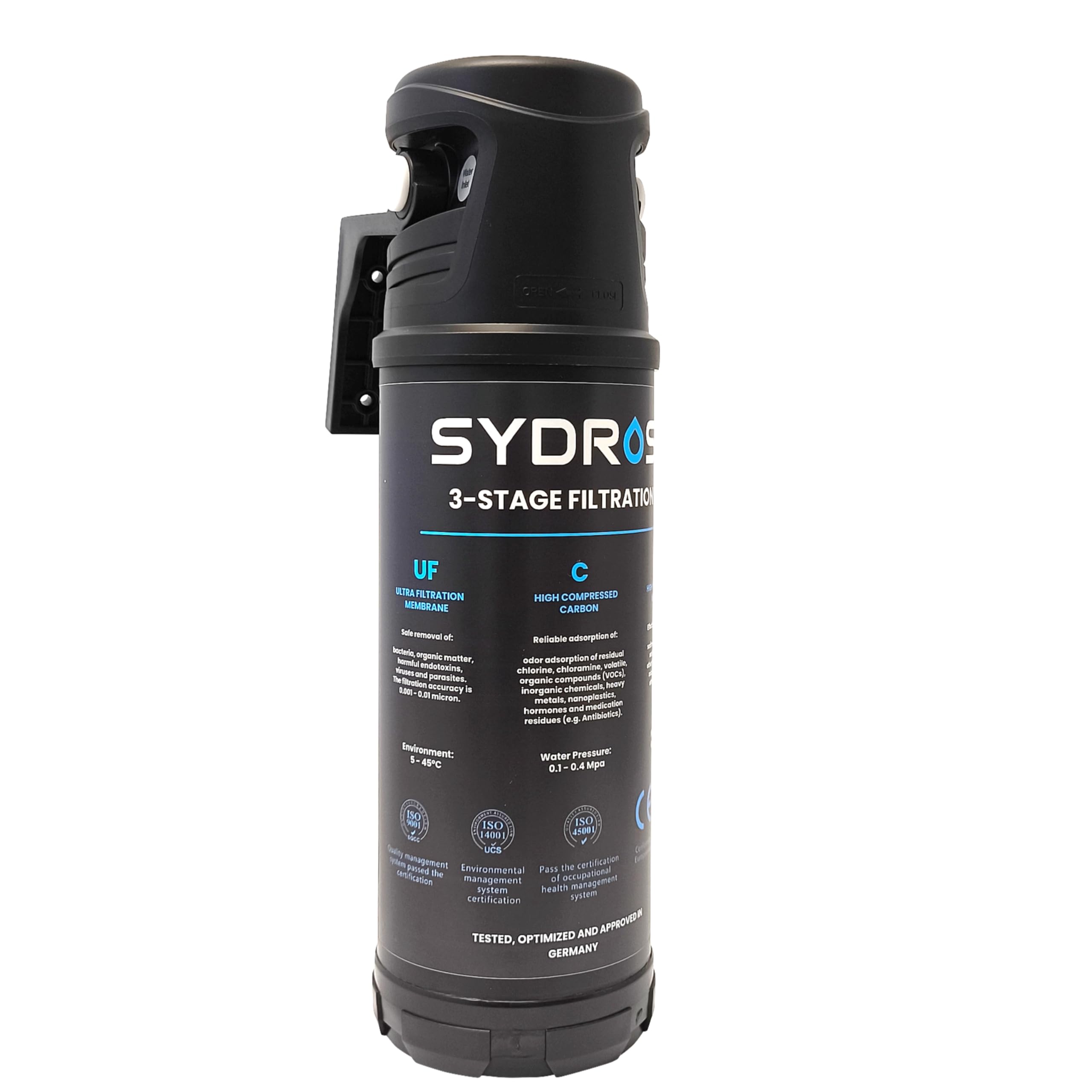 Sydros Performance Wasserfilter – 3-Stufen entfernen Mikroplastik, Chlor, PFAS & über 500 Schadstoffe - Sorgt für reines, vitales Trinkwasser & besseren Geschmack