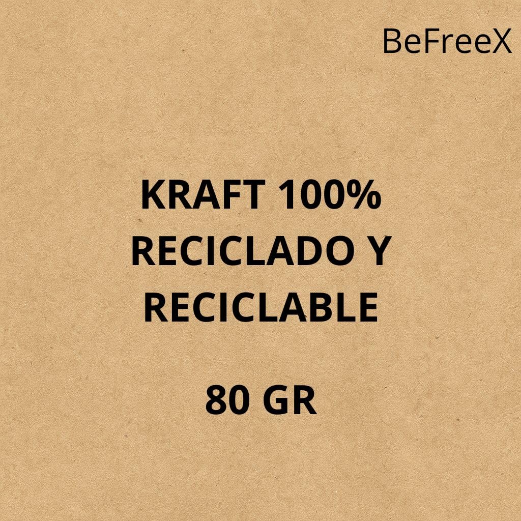 BeFreeX - Bolsas de papel kraft con asa plana 26×17×29 cm | Packs de 175 y 350 unidades | Resistentes, ecológicas y personalizables | Bolsas para regalo | Para tiendas, eventos y comercios (350)