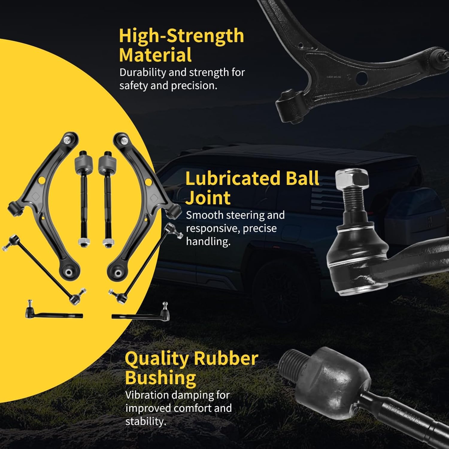 Front Lower Control Arm w/Ball Joint Fit for Acura MDX 2001-2005, Honda Pilot 2003-2005 All Models K621349 K621350 ES3717 ES3716 K90349 EV471-8 Set Suspension Kit