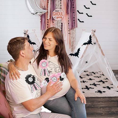 Miniatura 8 de Conjunto de banda y ramillete de maternidad para baby shower, color naranja, morado, verde, para Halloween, para baby shower, cinturón para el