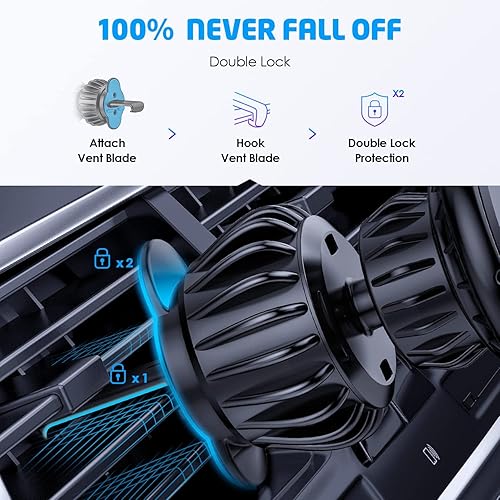 Miniatura 5 de WixGear Paquete de 2 soportes magnéticos universales para ventilación de aire para automóvil, soporte de teléfono para teléfono para teléfonos