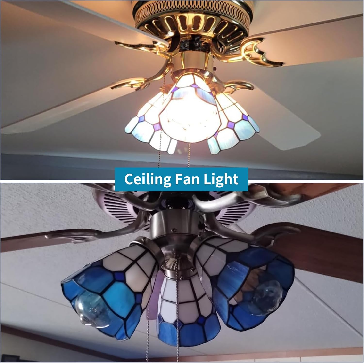 Skelang 2 Pcs Lip Glass Lamp Shade, Ceiling Fan Light Cover with Standard 2-1/4" Fitter, Light Fixture Replacement