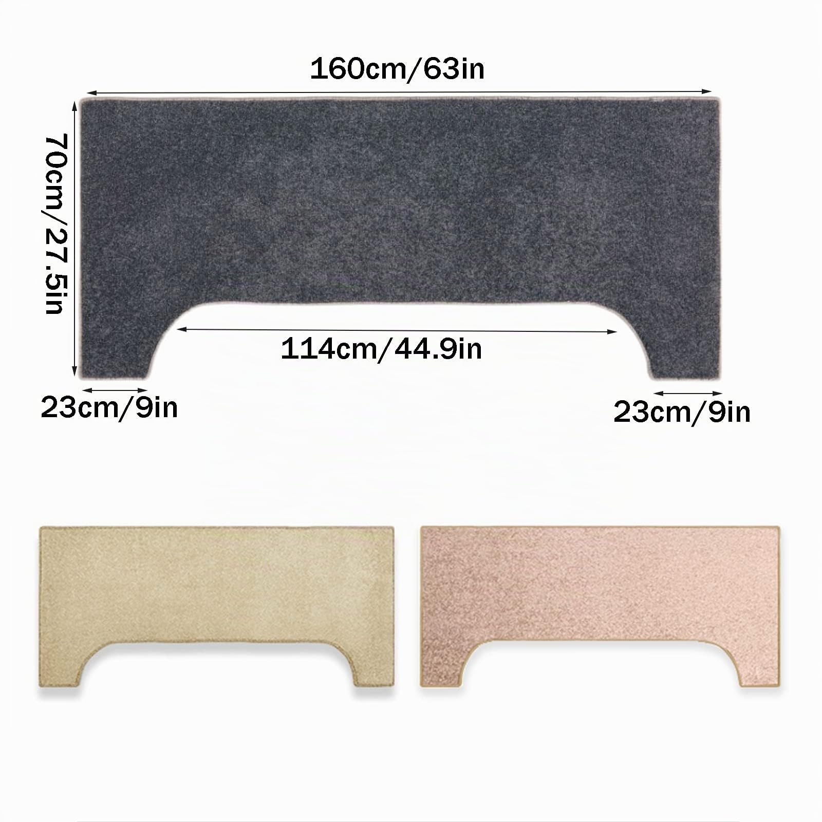 Tappetino Insonorizzato per Pianoforte, Moquette Acustica/Isolamento Acustico, Antiderapante 160x70 cm (Grigio)