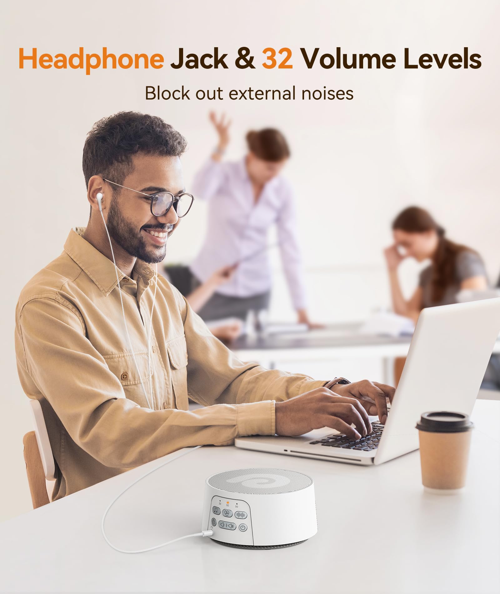 Dreamegg D3 Pro Máquina de Ruido Blanco - 29 Sonidos HiFi Calmantes, USB Recargable, Portátil para Bebés y Adultos, Conector para Auriculares, Temporizador