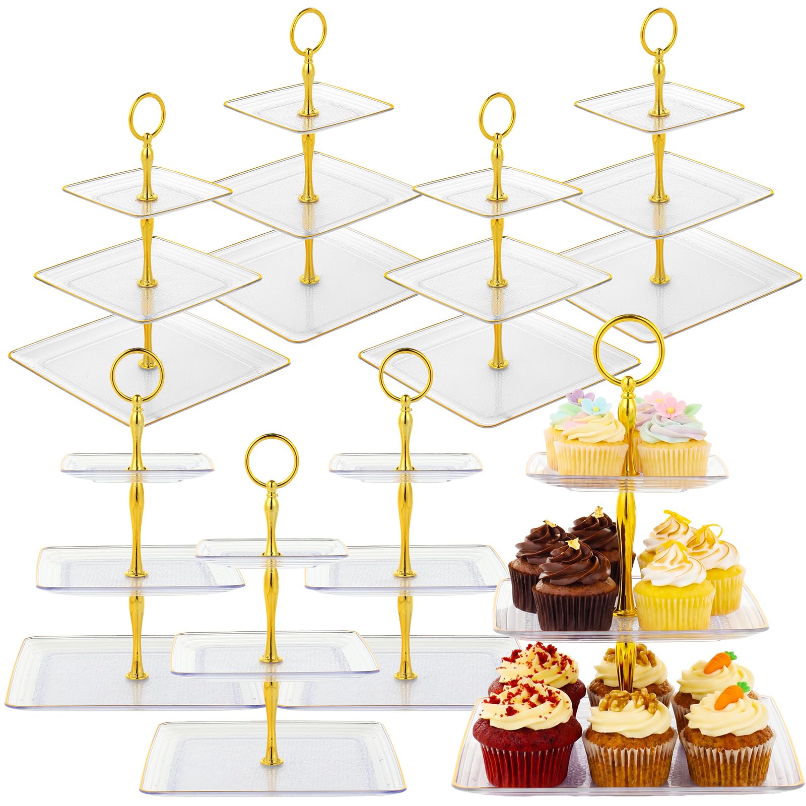 Présentoir à cupcakes stable en plastique épais anti-chute