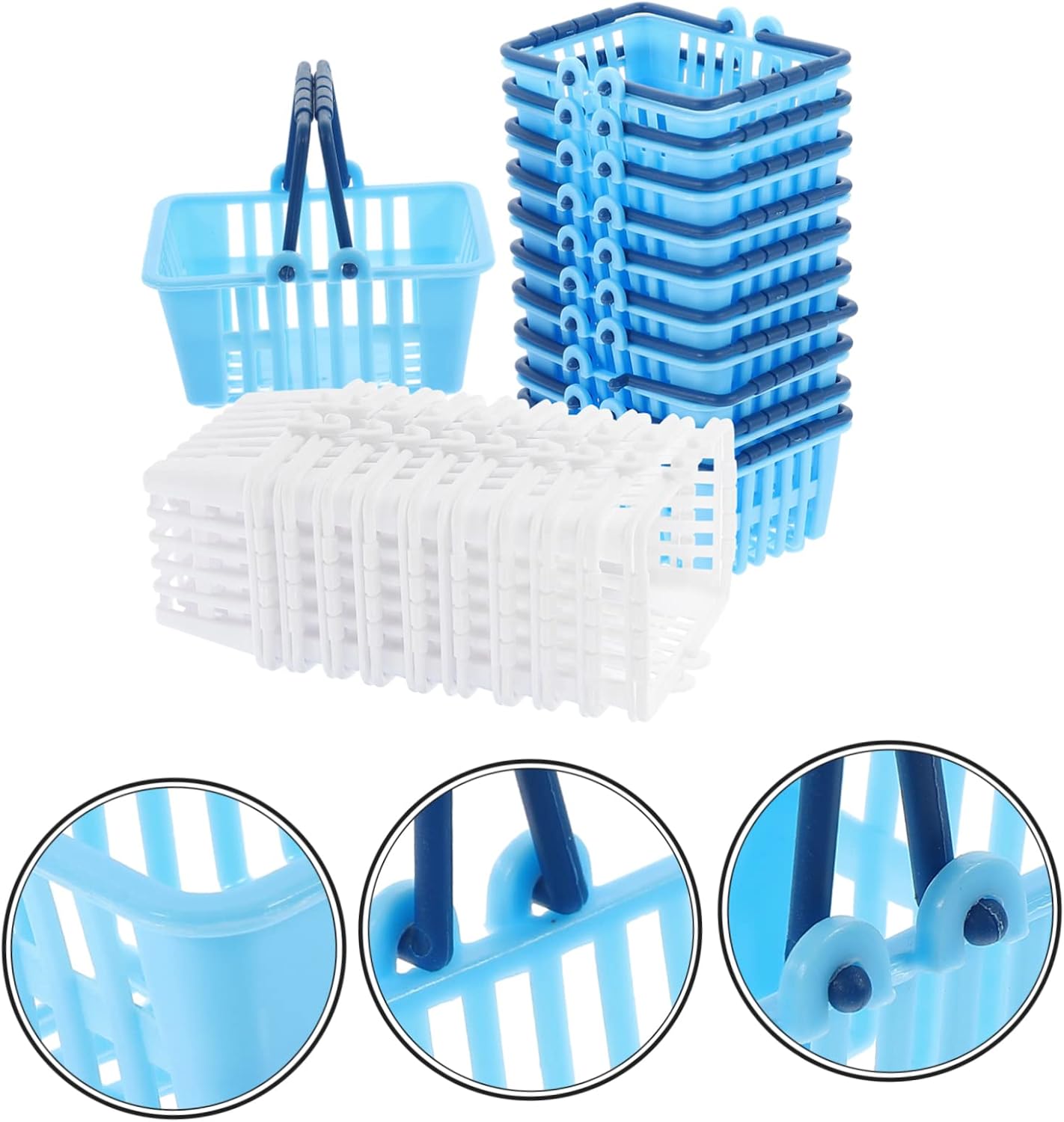 20Pcs Miniature Shopping Basket Realistic Desktop Decoration Utility Storage for Organizing Items and Enhancing Playtime Fun