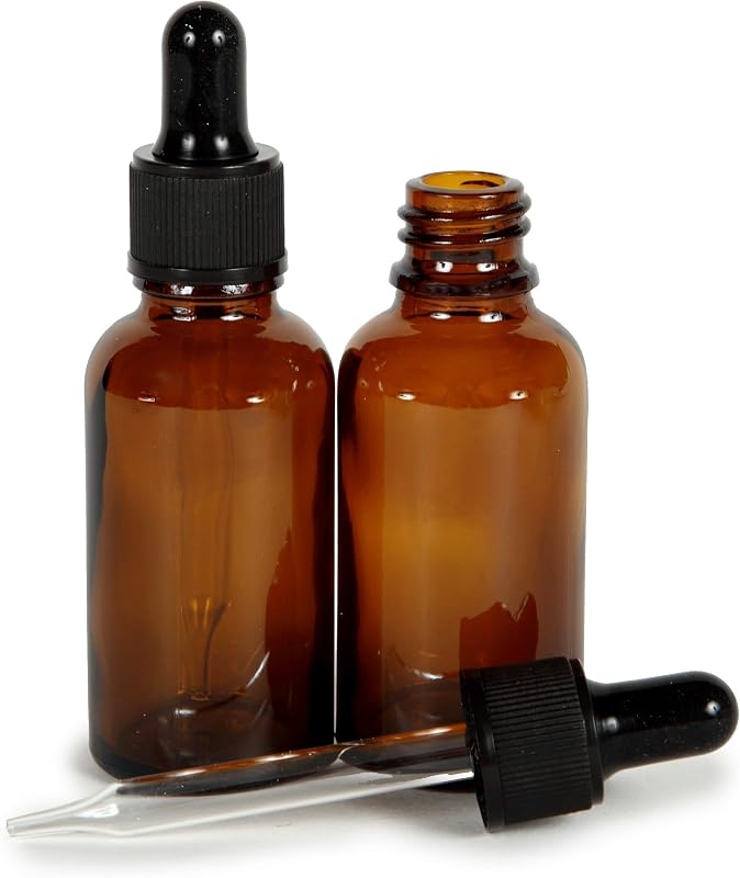 Vivaplex Frascos de Vidro Âmbar com Conta-Gotas de Vidro, 120 mL, Pacote com 2