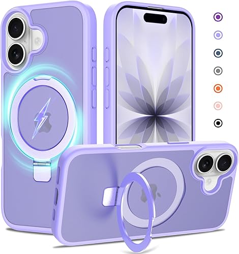 Miniatura 19 de Funda con soporte ultra magnético para iPhone 17 Pro Max [protección militar contra caídas] [compatible con MagSafe] a prueba de golpes, translúcida