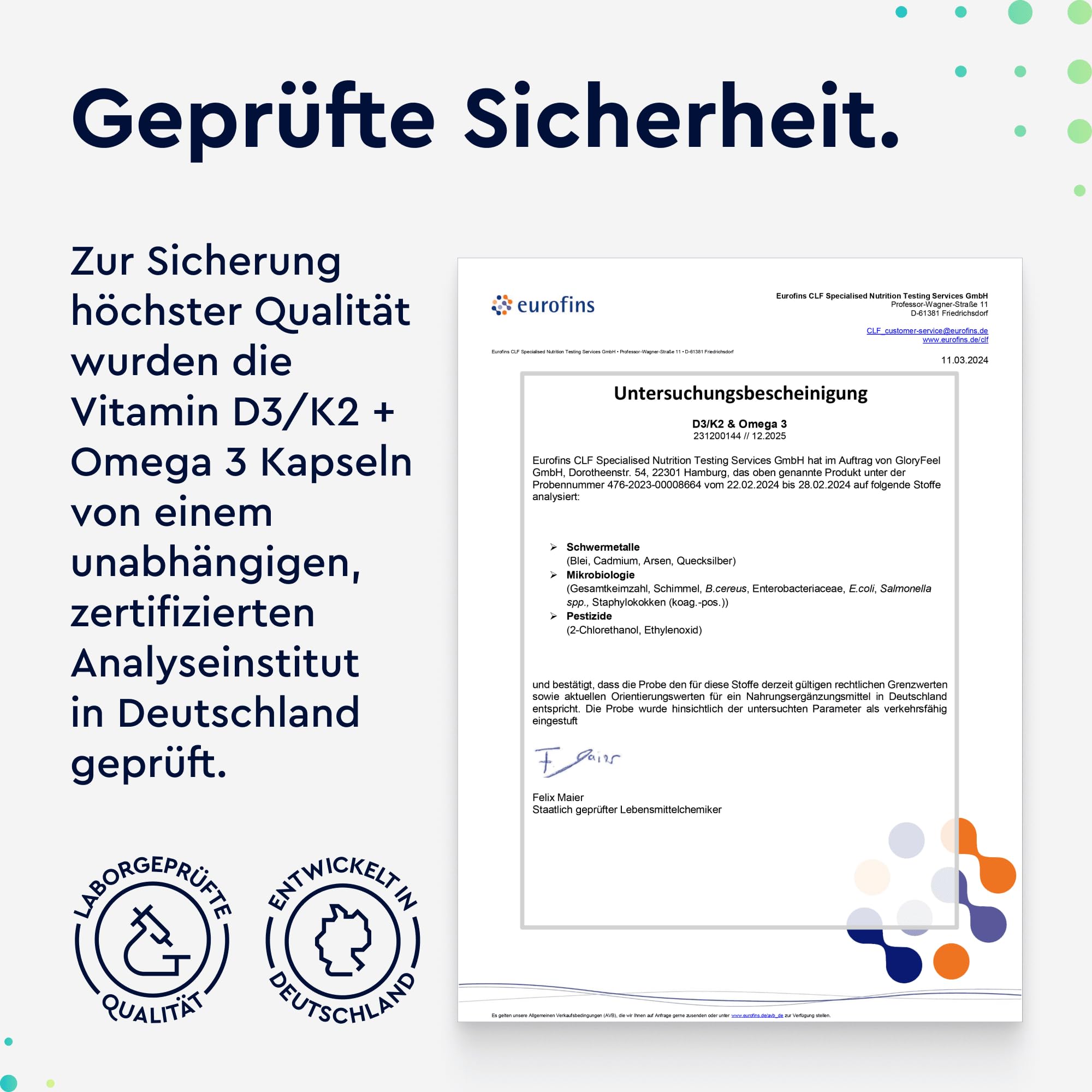 Vitamin D3 K2 & Omega 3-5000 IE - Markenrohstoff K2VITAL® + 1000mg Fischöl Triglyceride Form (DHA + EPA) - 99,7+% All-Trans Vitamin K2 MK7 - Hochdosiert, laborgeprüft in Deutschland entwickelt