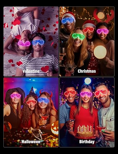 Miniatura 8 de lamatmo Light up Glasses Led Party Sunglasses - 5 Colors Neon Flashing Glasses, Glow In The Dark Party Favors for Kids Adults