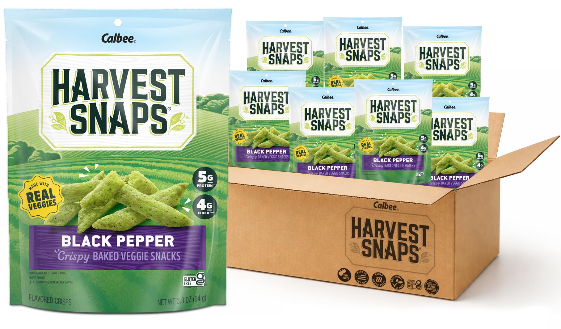 Amazon.com: Harvest Snaps Veggie Chips (Black Pepper Snack Crisps