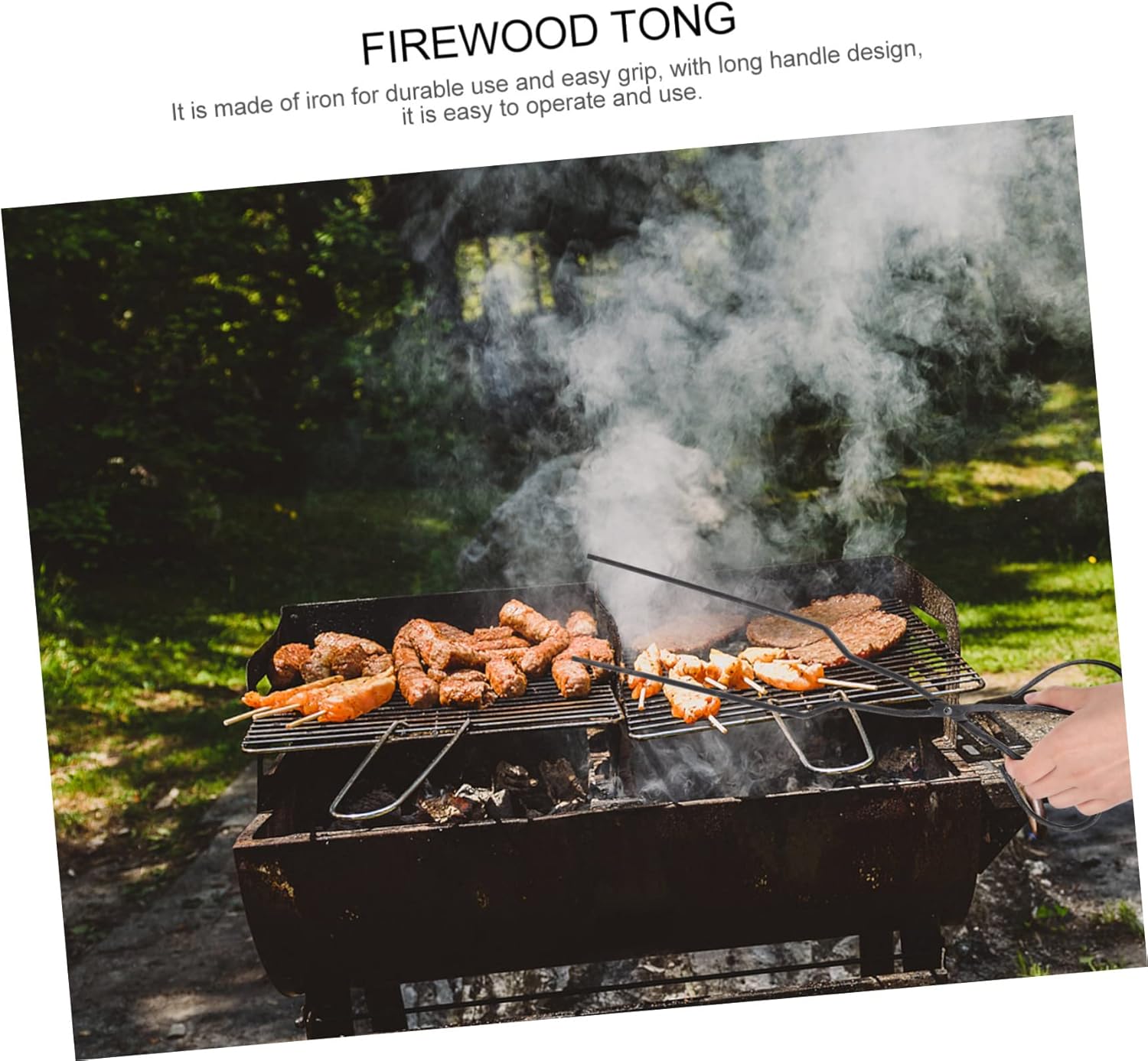 ORFOFE 2pcs Long Handle Coal Cake Tongs Bbq Clamp Cooking Tongs for Camp Cooking Barbecue Accessory