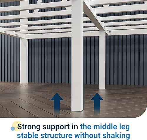 Miniatura 5 de Avenco Marco de cama individual de 14 pulgadas con cabecero, marco de cama de plataforma de metal blanco, marco de cama de tamaño individual, no