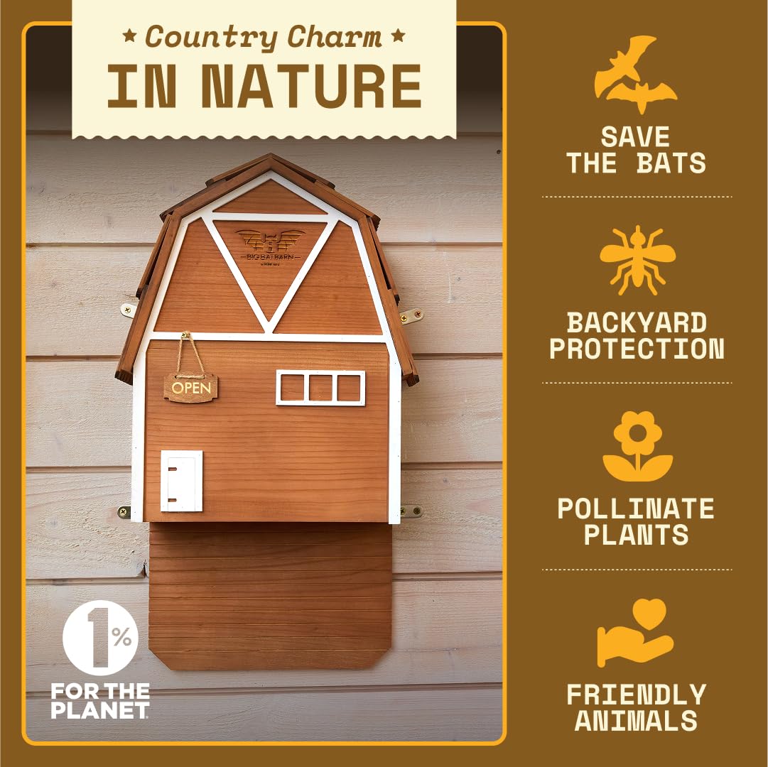WildYard Big Bat Barn 3-Kammer-Fledermaushaus - Braun, inkl. Montagematerial - Schutz für bis zu 150 Tiere im Fledermaushaus - Optimale Belüftung im Kobel - Bekämpft Mücken & Lockt Fledermaus-Gäste