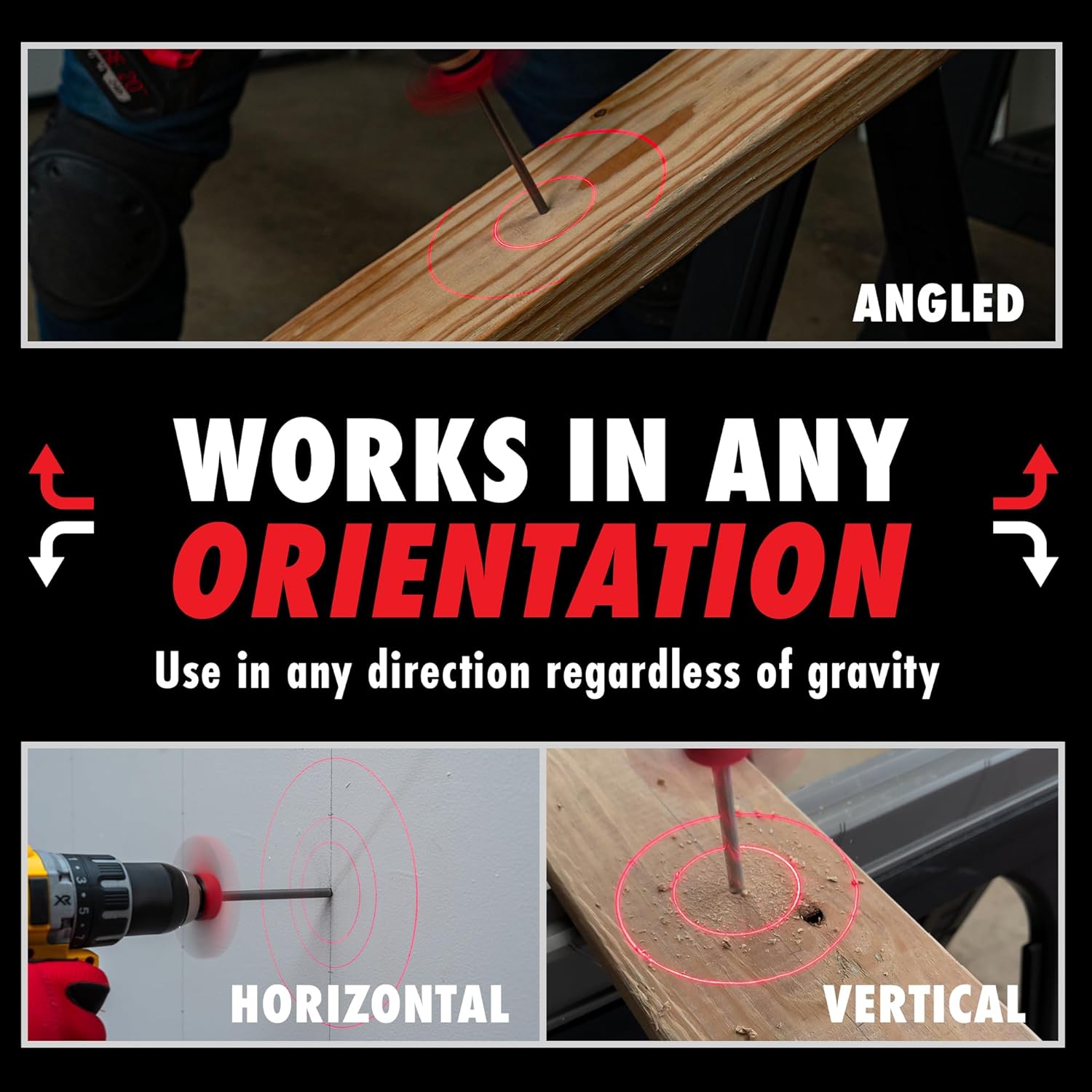 BullseyeBore Core CR1-100 Drill Guide for Straight Holes - Magnetic Drill Attachment with Efficient Red Laser for Visual Worksurface Alignment - Compatible with Common bits from 2” to 5”