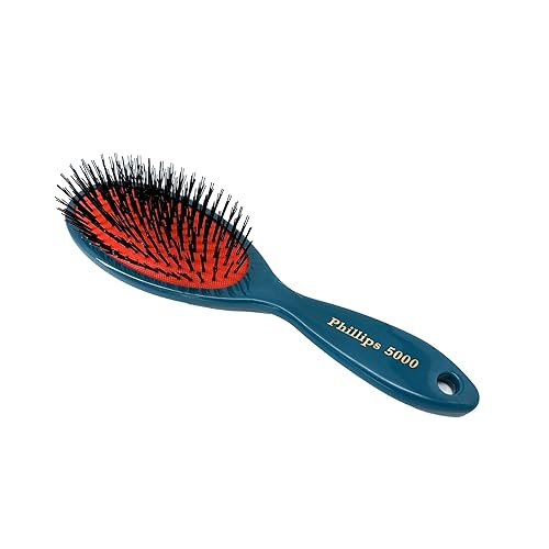 Miniatura 3 de Phillips Brush 5000 - Cepillo de pelo con cojín de tamaño completo con diseño de flores, color verde azulado, cerdas de nailon para mujer