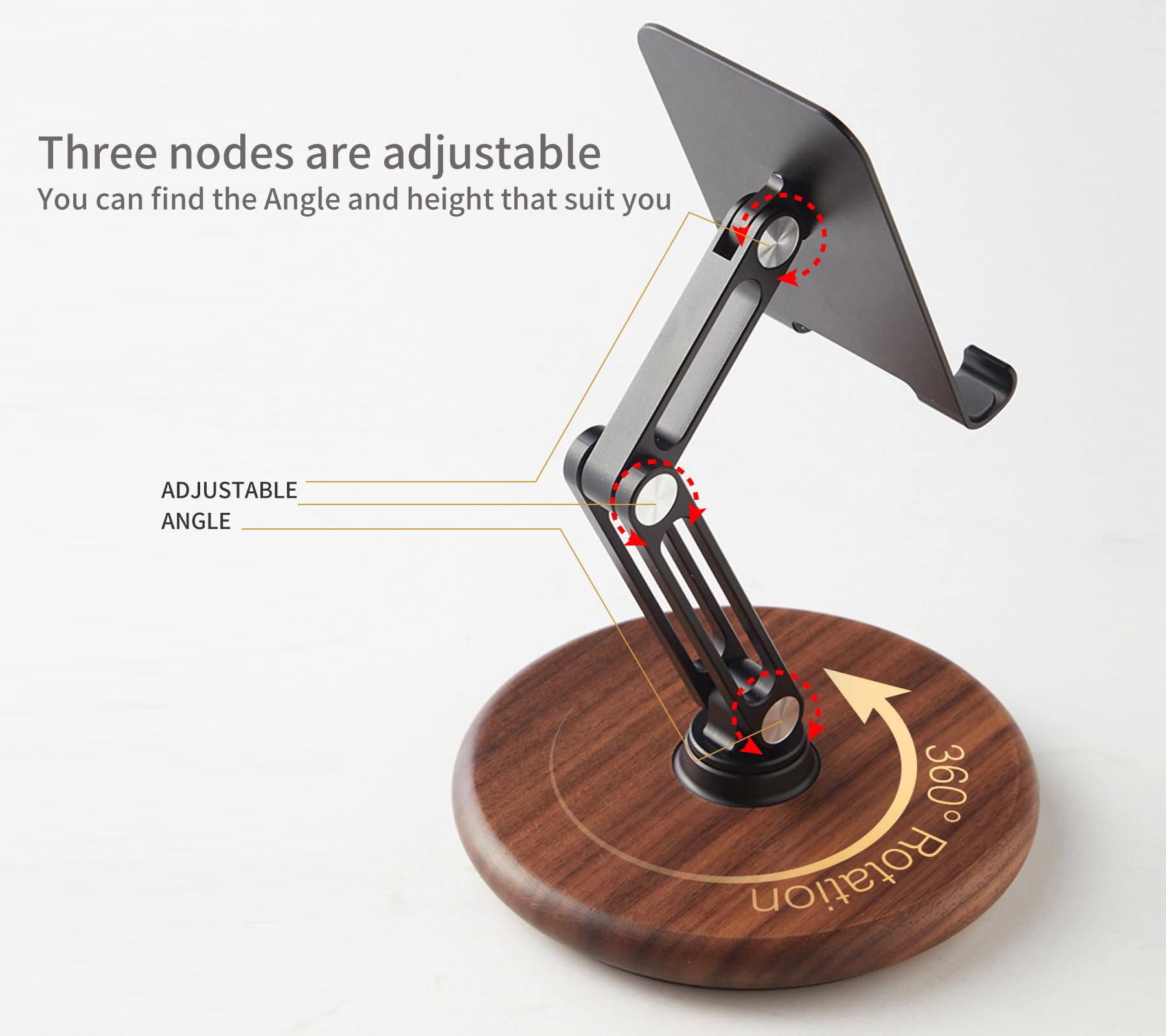 RENMTURE Soporte de escritorio para teléfono, soporte plegable ajustable para teléfono celular con rotación de 360° para iPhone 16, 15, 14, 13 Pro, iPad, teléfonos móviles y tabletas, soporte