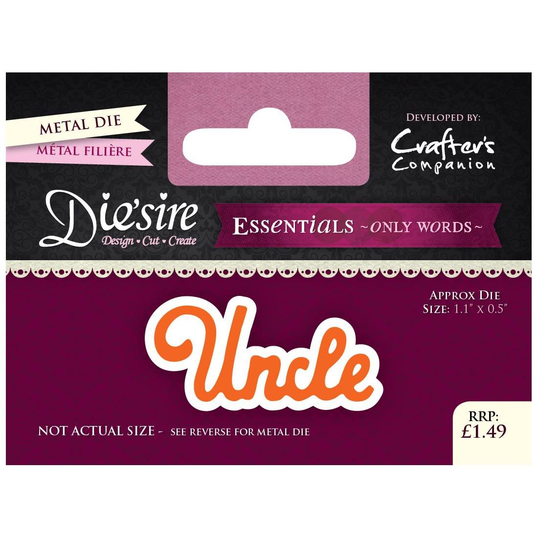 Crafter's Companion Uncle "Uncle" Diesire Essentials Only Words, Purple