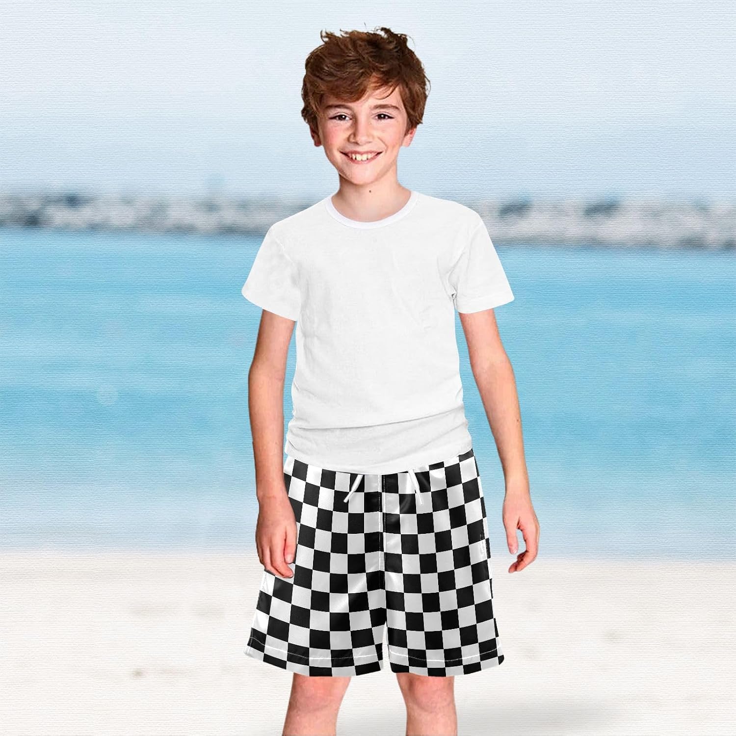 Watercolor Peach Toddler Beach Board Shorts Boys Swim Trunks Quick Dry Swimwear Bathing Suits 2-12 Years