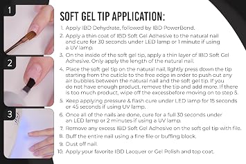 IBD Soft Gel Nail Adhesive - Clear Gel Nail Glue for Fake Nails, Tips, Acrylic Extensions, Durable, Easy Soak-Off Bond, 0.5 fl oz