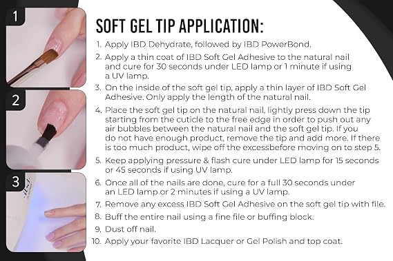 IBD Soft Gel Nail Adhesive - Clear Gel Nail Glue for Fake Nails, Tips, Acrylic Extensions, Durable, Easy Soak-Off Bond, 0.5 fl oz