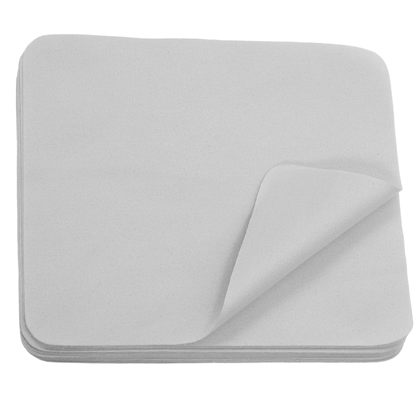 100 Panni in Microfibra per Pulizia Occhiali e Lenti Salviette Bifacciali in Microfibra Ultra Morbida Grigio Chiaro 17X14 CM per Tablet Laptop e Schermi Rimozione Olio e