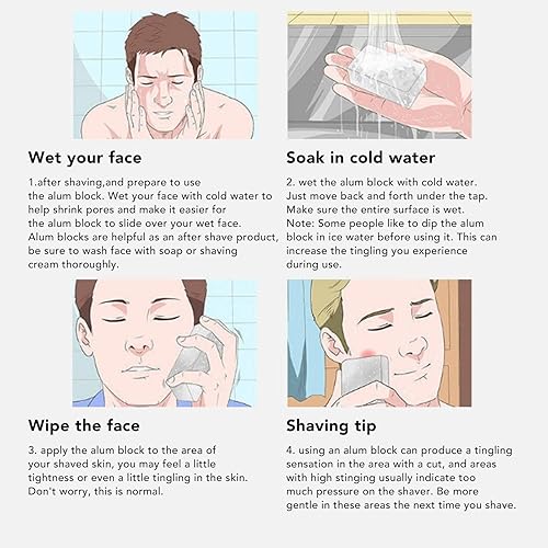 Miniatura 3 de Bloque de piedra de alumbre, piedra portátil calmante para después del afeitado,