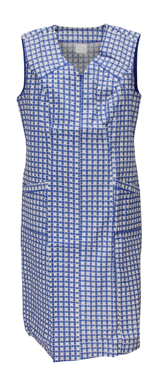 Schuerzenfabrik Reißverschlusskittel RV Kittel Hauskleid Schürze, Farbe:blau, Größe:36
