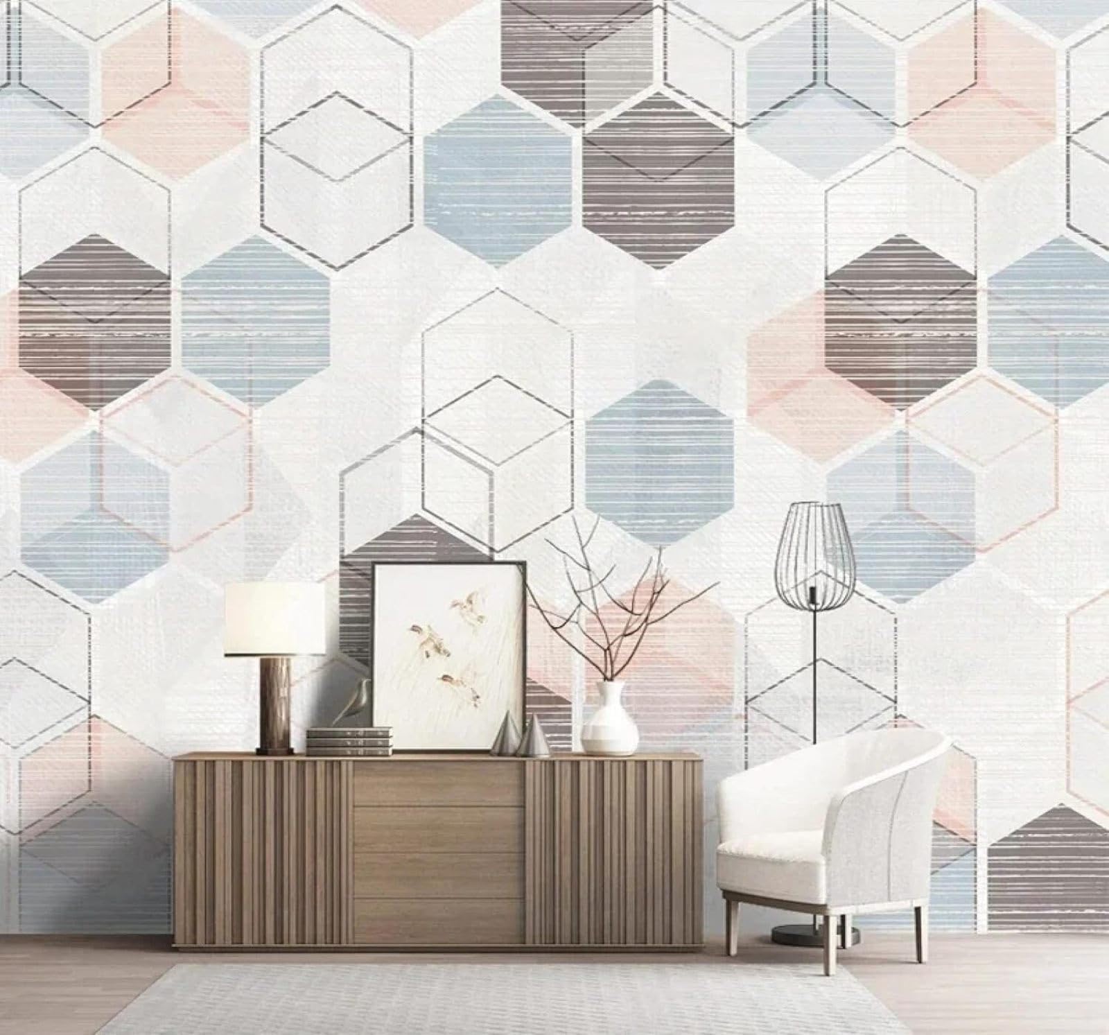 XLMING Abstract Vintage Geometric Art Unique 3D Wallpaper Luxury Home Dining Decor Paste Sofa Living Room The Wall for Bedroom Mural-250cm×170cm
